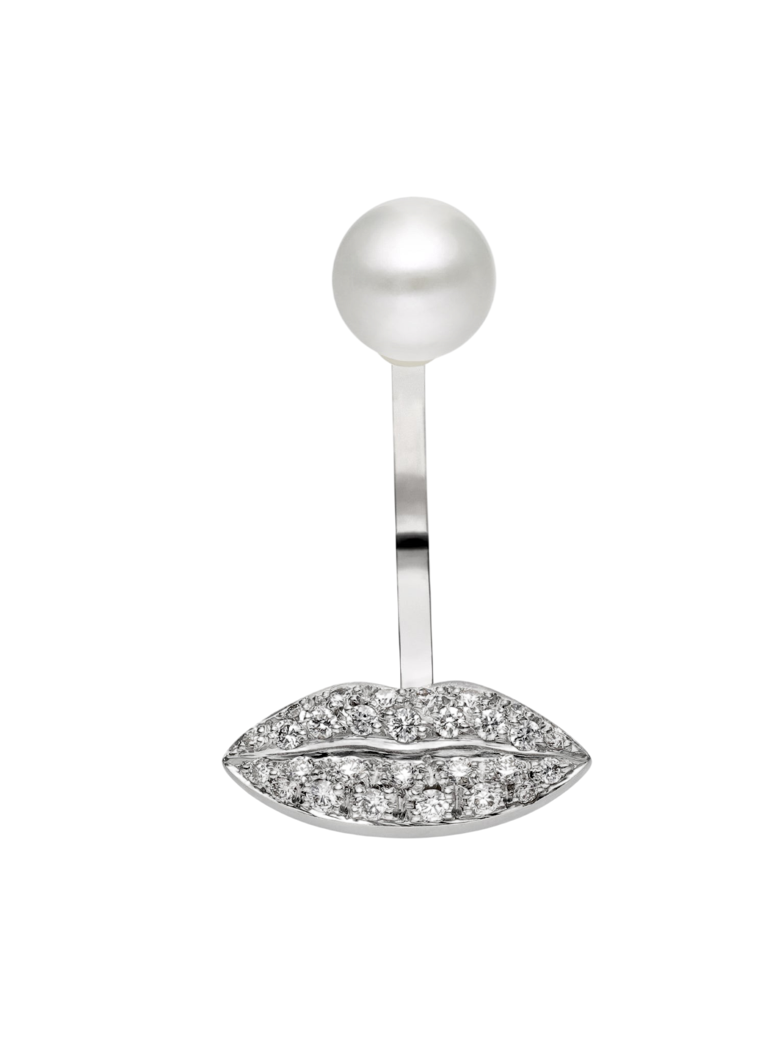 Diamond lips piercing earring
